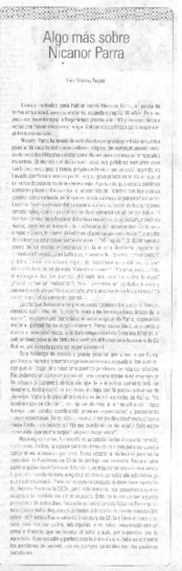 Algo más sobre Nicanor Parra