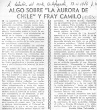 Algo sobre "La Aurora de Chile" y Fray Camilo
