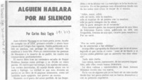 Alguien hablará por mi silencio