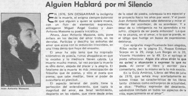 Alguien hablará por mi silencio