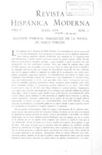 Algunos símbolos insistentes en la poesía de Pablo Neruda  [artículo] Amado Alonso.