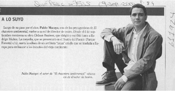 A lo suyo  [artículo]