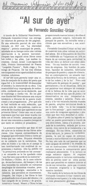 Al sur de ayer"