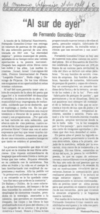 Al sur de ayer"