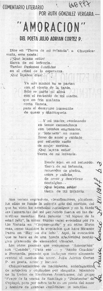Amoración : [comentario] [artículo] Ruth González Vergara.