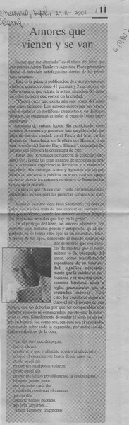 Amores que vienen y se van  [artículo]