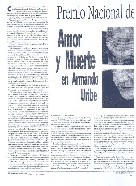 Amor y muerte en Armando Uribe
