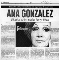 Ana González el mito de las tablas lanza libro  [artículo]