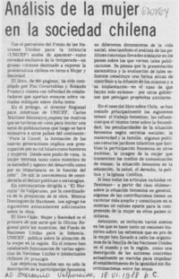 Análisis de la mujer en la sociedad chilena.