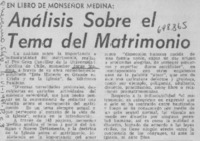 Análisis sobre el tema del matrimonio.