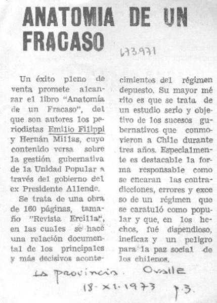 Anatomía de un fracaso.