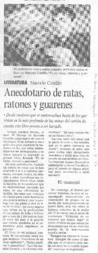 Anecdotario de ratas, ratones y guarenes