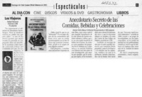 Anecdotario secreto de las comidas, bebidas y celebraciones  [artículo]