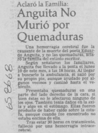 Anguita no murió por quemaduras.