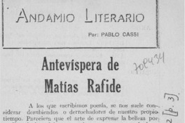 Antevíspera de Matías Rafide
