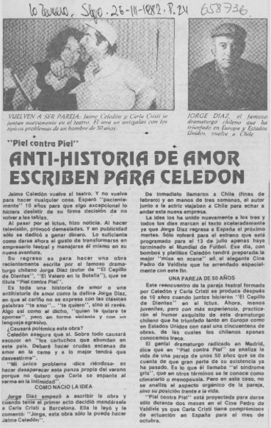 Anti-historia de amor escriben para Celedón.