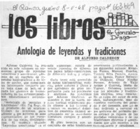 Antología de leyendas y tradiciones  [artículo] Gonzalo Drago.