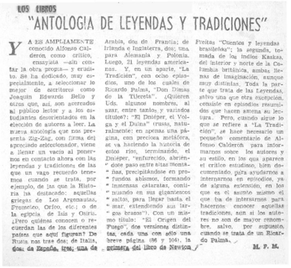 Antología de leyendas y tradiciones
