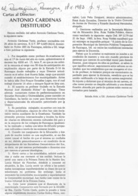 Antonio Cárdenas destituido