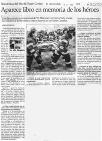 Aparece libro en memoria de los héroes  [artículo] Alberto Rojas Moscoso