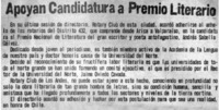 Apoyan candidatura a Premio Literario.
