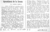 Aprendamos de La Serena