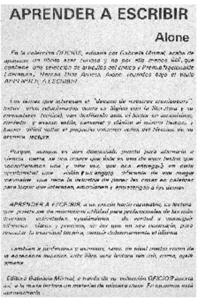 Aprender a escribir.