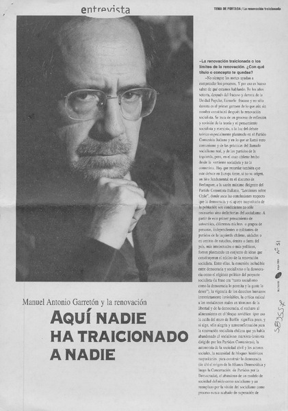 Aquí nadie ha traicionado a nadie  [artículo] F. Z.