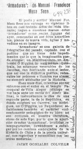 Armaduras" de Manuel Francisco Mesa Seco