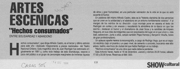 Artes escénicas  [artículo]