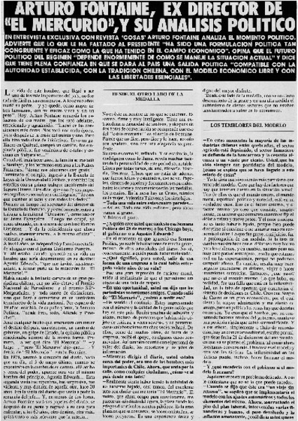 Arturo Fontaine, ex director de "El Mercurio", y su análisis político : [entrevista]