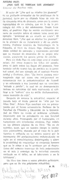 Arturo Piga ¿por qué se rebelan los jóvenes?