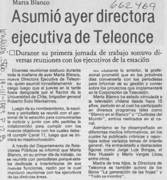 Asumió ayer directora ejecutiva de Teleonce.
