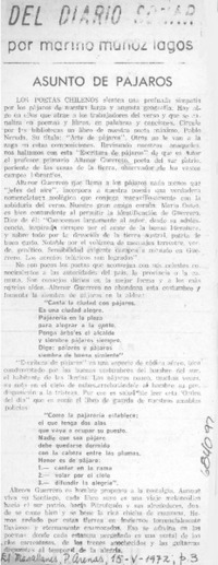 Asunto de pájaros