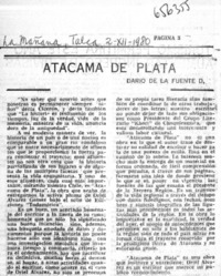 Atacama de plata  [artículo] Darío de la Fuente D.