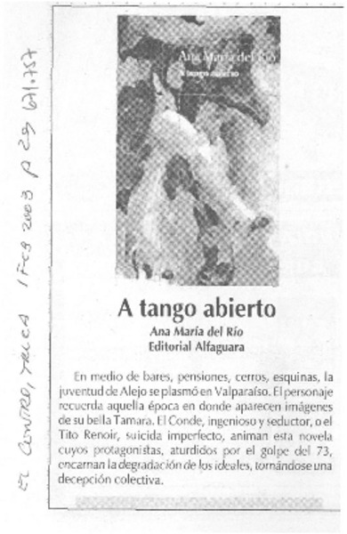 A tango abierto.
