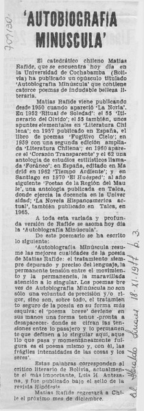 Autobiografía minúscula.