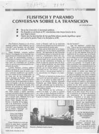 Flisfisch y Paramio conversan sobre la transición  [artículo] Alvaro Briones.