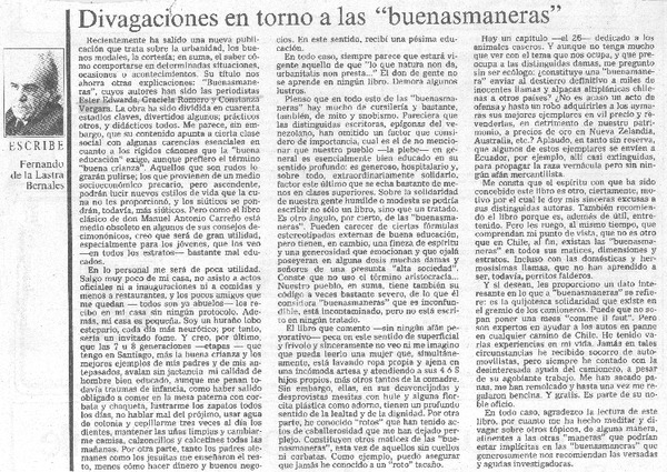 Divagaciones en torno a las "buenasmaneras" Divagaciones en torno a las "buenasmaneras"
