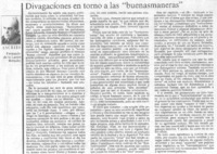 Divagaciones en torno a las "buenasmaneras" Divagaciones en torno a las "buenasmaneras"