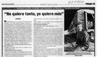 "No quiero tanto, yo quiero más"  [artículo]