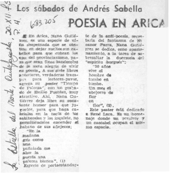 Poesía en Arica