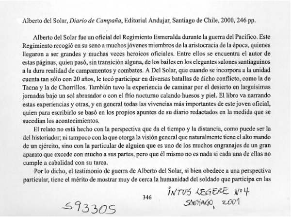 Diario de campaña  [artículo] José Luis Widow Lira