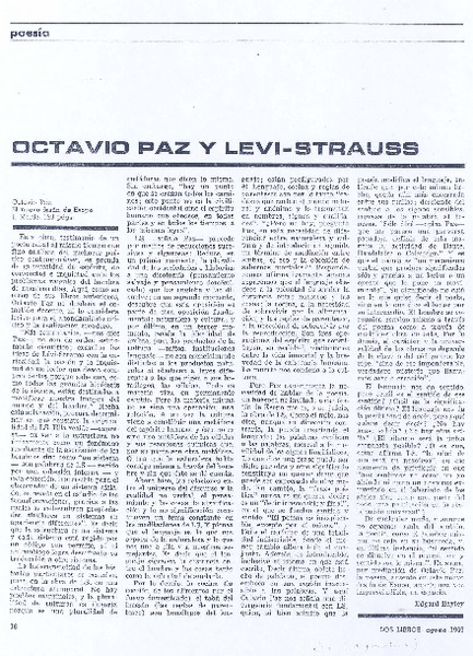 Octavio Paz y Levi-Strauss