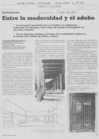 Entre la modernidad y el adobe