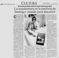 La arquitectura en la periferia de Santiago, mundo para descubrir  [artículo] Alejandra Gajardo.