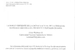 La doble vertiente de la crónica actual de la ciudad de Santiago