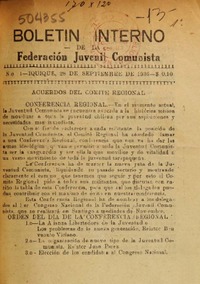 Boletín interno de la Federación Juvenil Comunista.