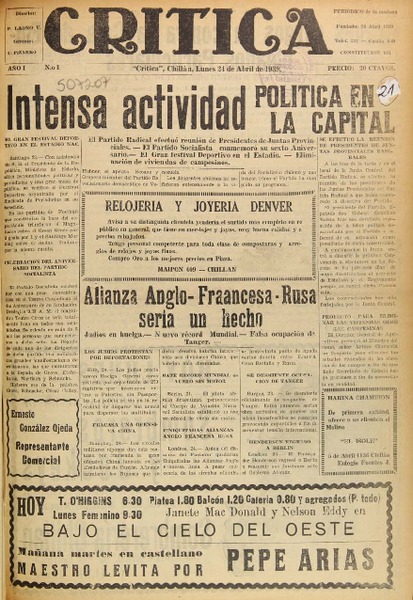 Crítica (Chillán, Chile : 1939)