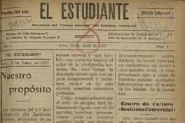 El Estudiante Organo del Instituto Comercial.